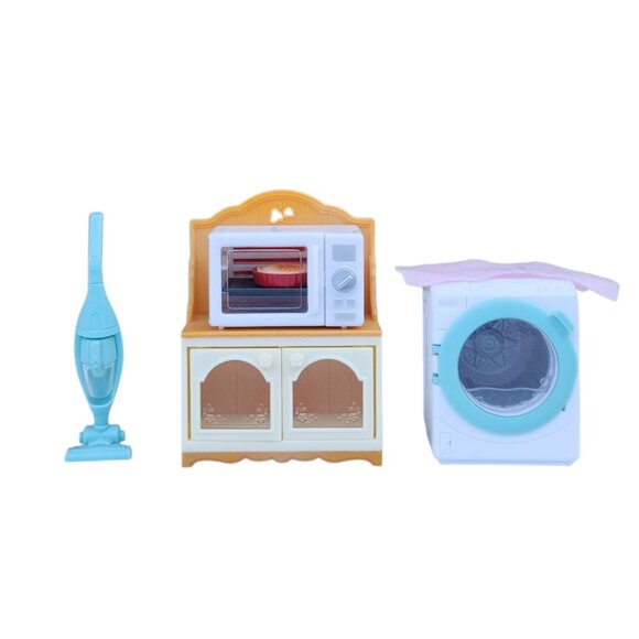Calico Critters Sylvanian Families Laundry Vacuum Cleaner Microwave Oven Playset - Picture 1 of 1